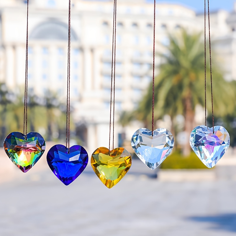 Clear Acrylic Crystal Heart Ornaments Hanging - Temu