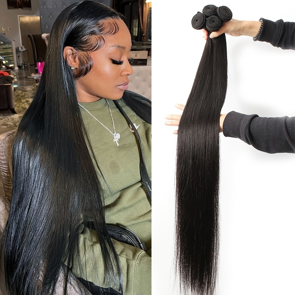 3 Bundles Straight Hair Bundles 3 Pieces 100 Human Hair Extensions For  Women 14 32 Inch Straight Human Hair Bundles Weavings | Check Out Today's  Deals Now | Temu
