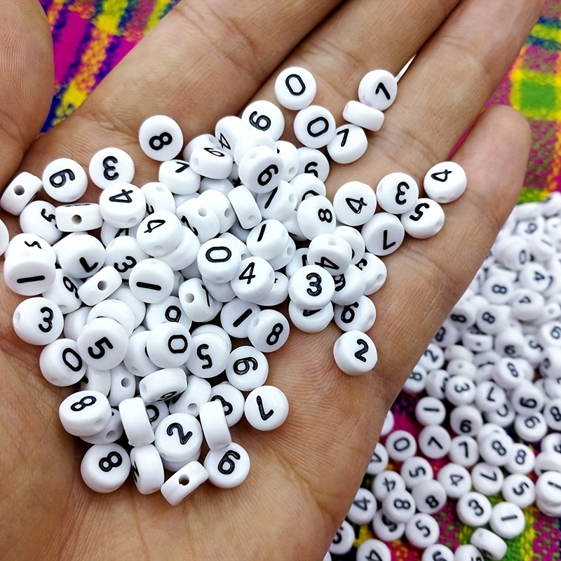 Beads Letters Numbers Bracelet  Numbers Letter Acrylic Beads - 200pcs  Mixed Acrylic - Aliexpress