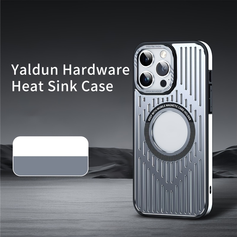 aluminum alloy heat dissipation case magnetic phone case suitable for iphone 15 promax 15 pro 15 plus 15 14 promax 14 pro 14 13 promax 13 pro 12 promax 12 pro 12 aluminum alloy soft edge magnetic phone case details 6