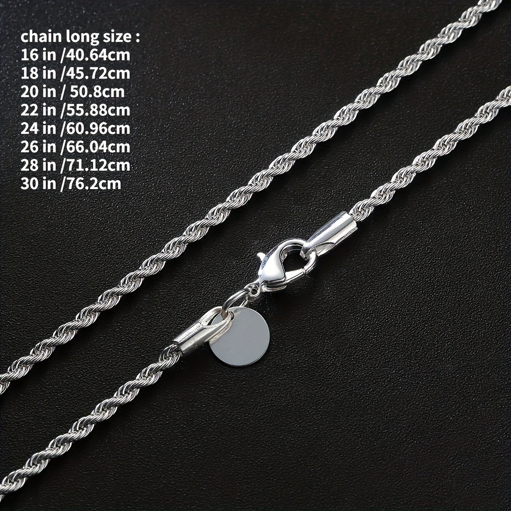 925 Sterling Silver Women's Necklace Simple Snake Chain Twisted Chain Box Chain Necklace for Wedding Party Gift Accessories,Temu