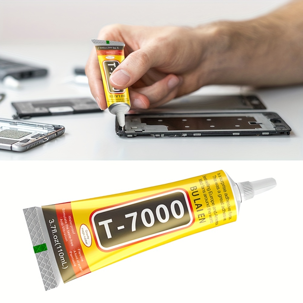 T-7000 - Pegamento para tela, multifunción, semifluido, de alta viscosidad,  para reparación de pantalla de teléfono celular, para manualidades, goma,  plástico, joyería, madera, cuero (0.5 onzas : Industrial y Científico 