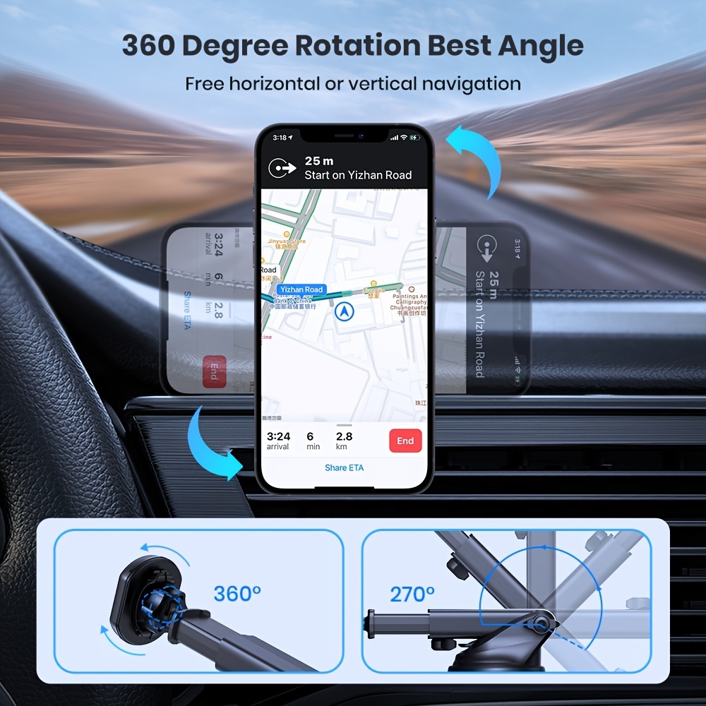 Industrial Strength Suction Cup Car Phone Mount Holder