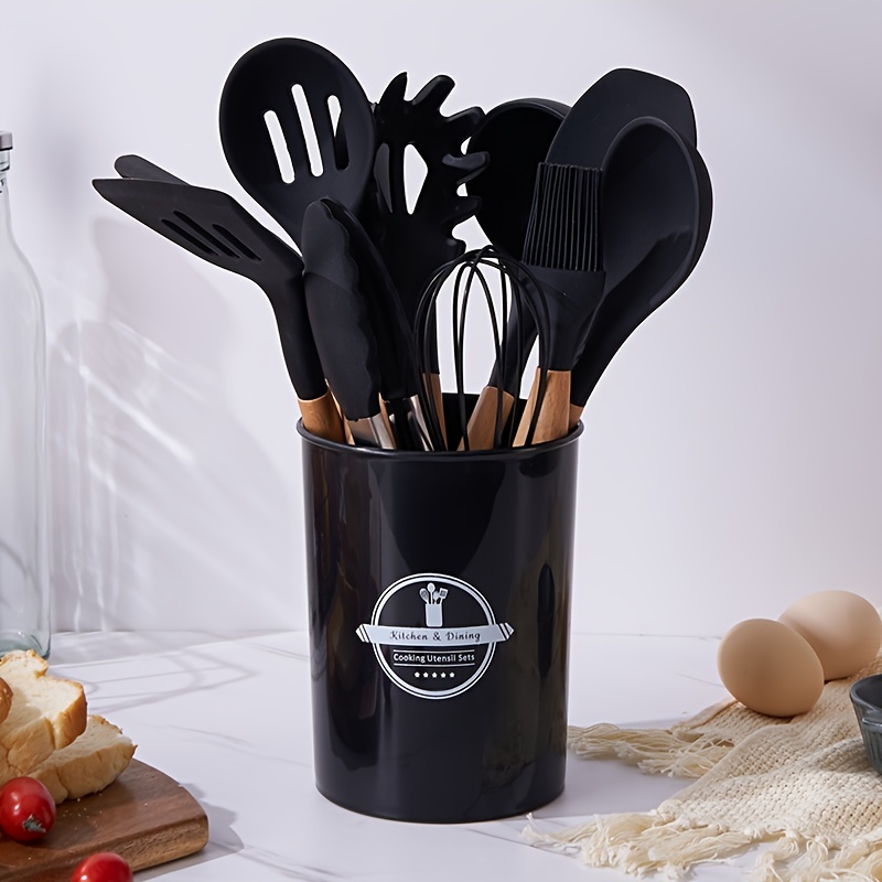 Kitchen Utensils Set, 21 Wood and Silicone Cooking Utensil Set, Non-Stick  and He