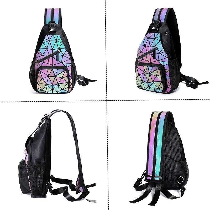 Holographic Geometric Color Changing Large Backpack