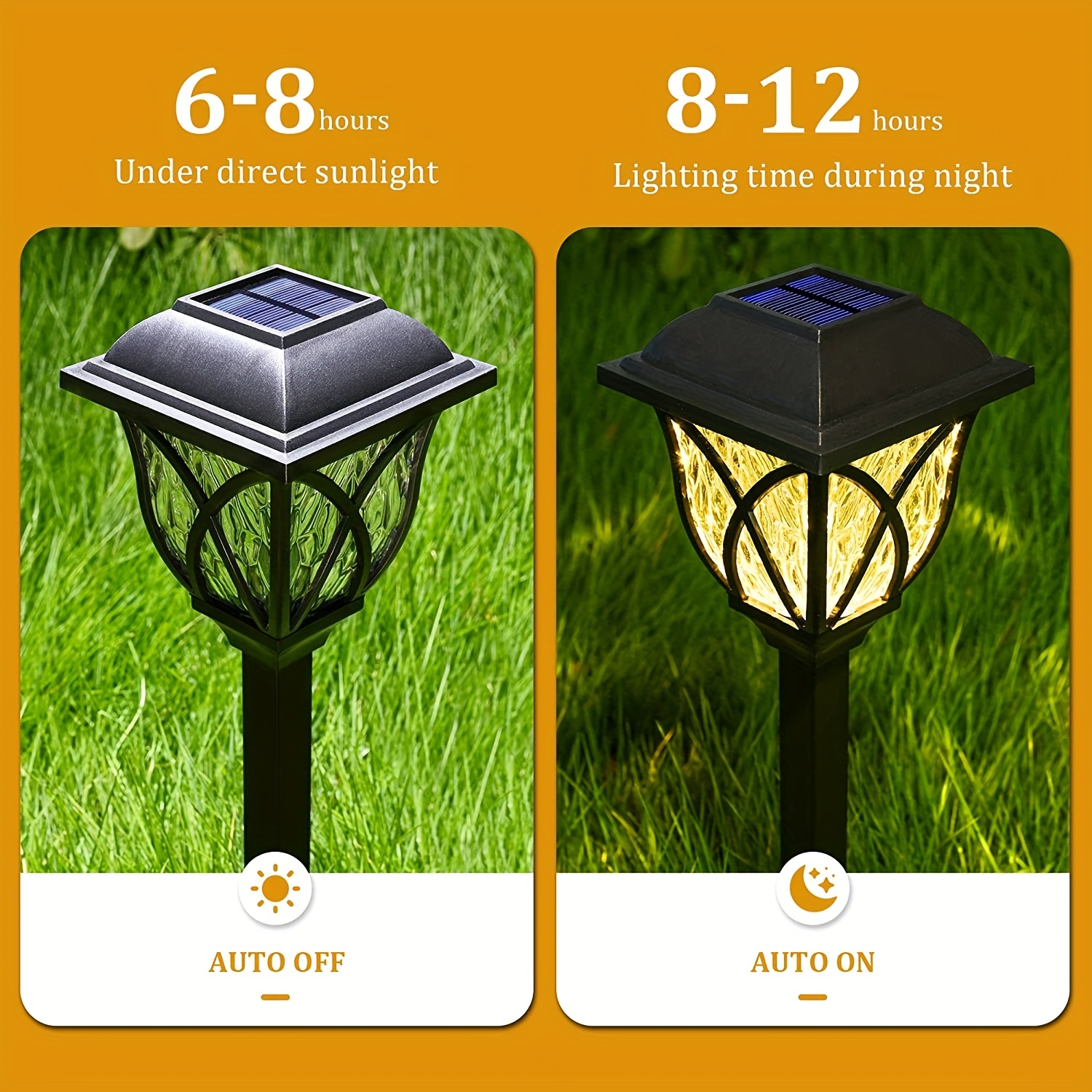 SOLPEX Luces solares para exteriores, paquete de 6 luces LED solares para  camino, luces solares de jardín al aire libre, impermeables, luces de  camino