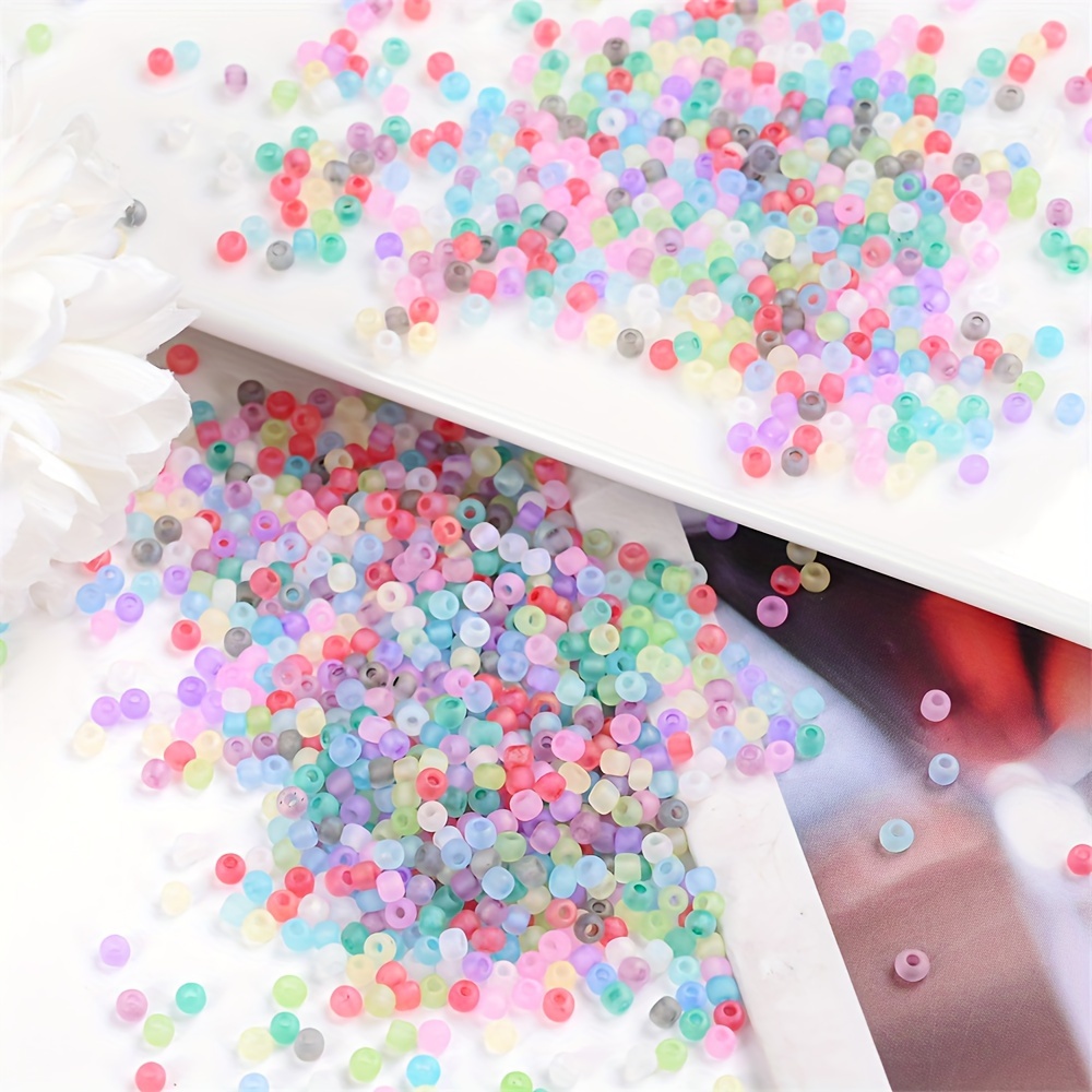 Bag Colorful Frosted Seed Beads Colorful Shiny Seed Beads - Temu