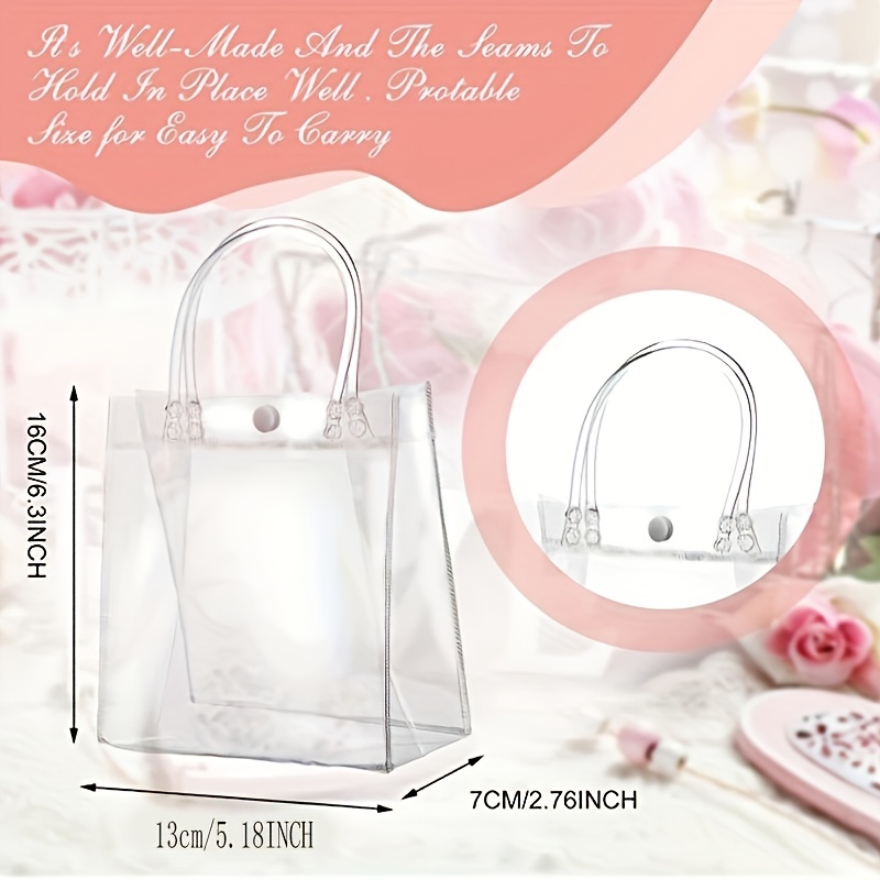 12Pcs bags with handles small gift bag clear party favor bags Small