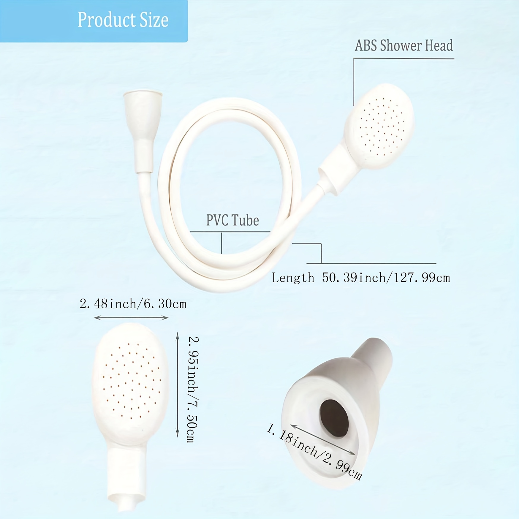 1pc Multifunctional White Pet Shower Head, Quick Connect Spray