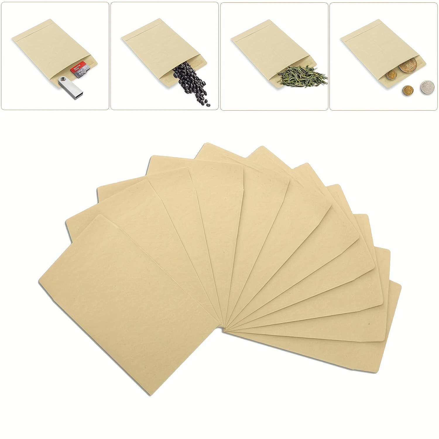 Monnaie Enveloppes Paquets Papier Kraft Marron Sacs for Petit Pièces  Timbres