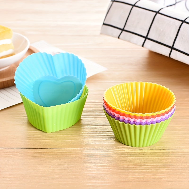 Silicone Muffin Cupcake Cup Mold Baking Paper Cup Oven Household Steamed Cake  Mold - Temu