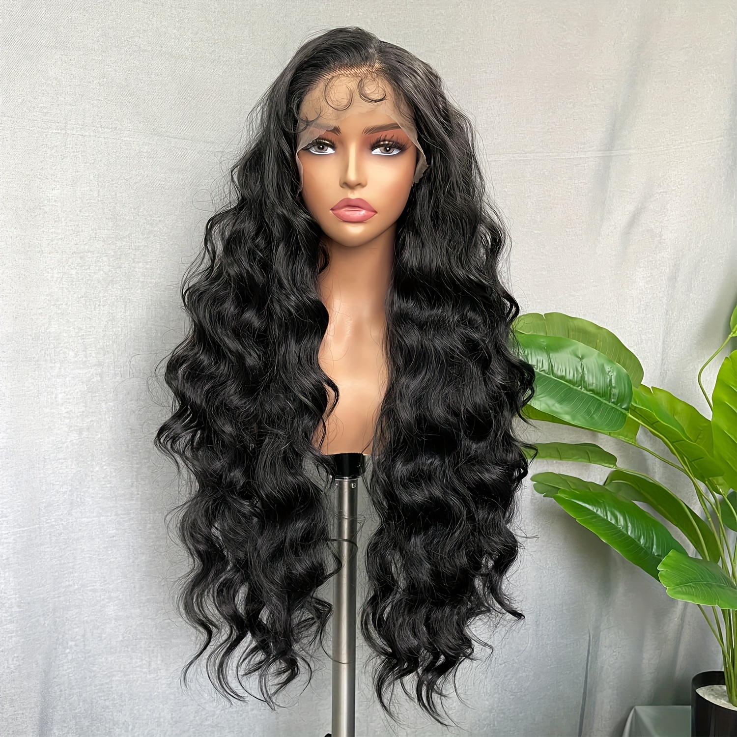 Long Curly Wavy Wig Synthetic Wig Beginners Friendly Heat Resistant Elegant For Daily Use Lace Wig