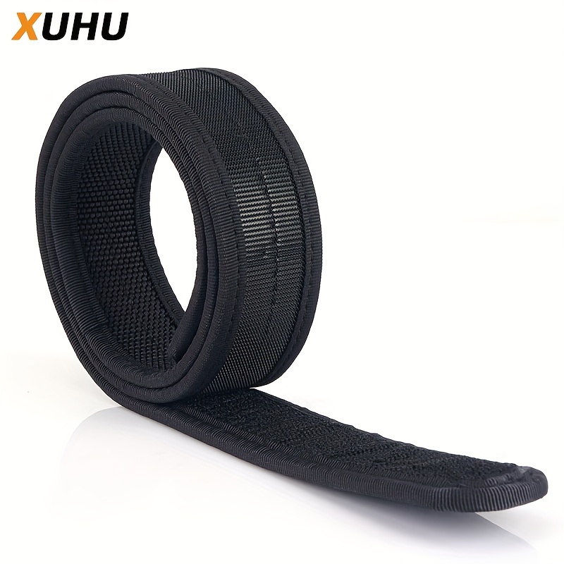 Black Casual 1pc Belt, Men's Imitation Nylon Belt Canvas Without Metal Plastic Buckle Outdoor Sports Woven Colors Work Belt,Temu