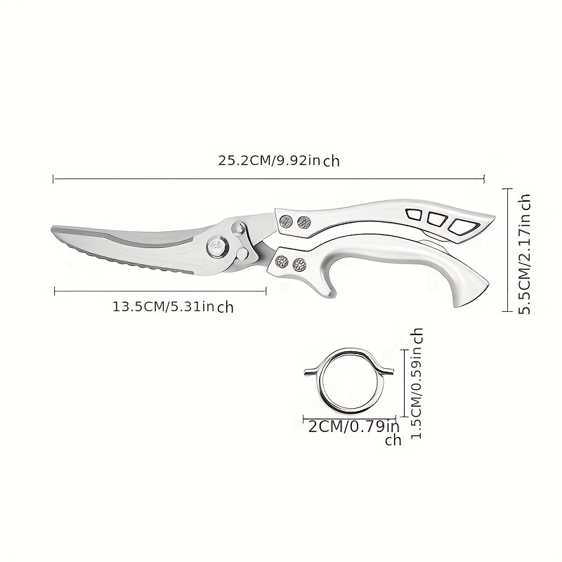  Upgrade Heavy Duty Stainless Steel Kitchen Scissors,Multipurpose  Ultra Sharp Utility Scissors, Professional Poultry Shears for Bone,  Chicken, Meat, Fish, Turkey,Vegetables,Barbecue Scissors. : Home & Kitchen