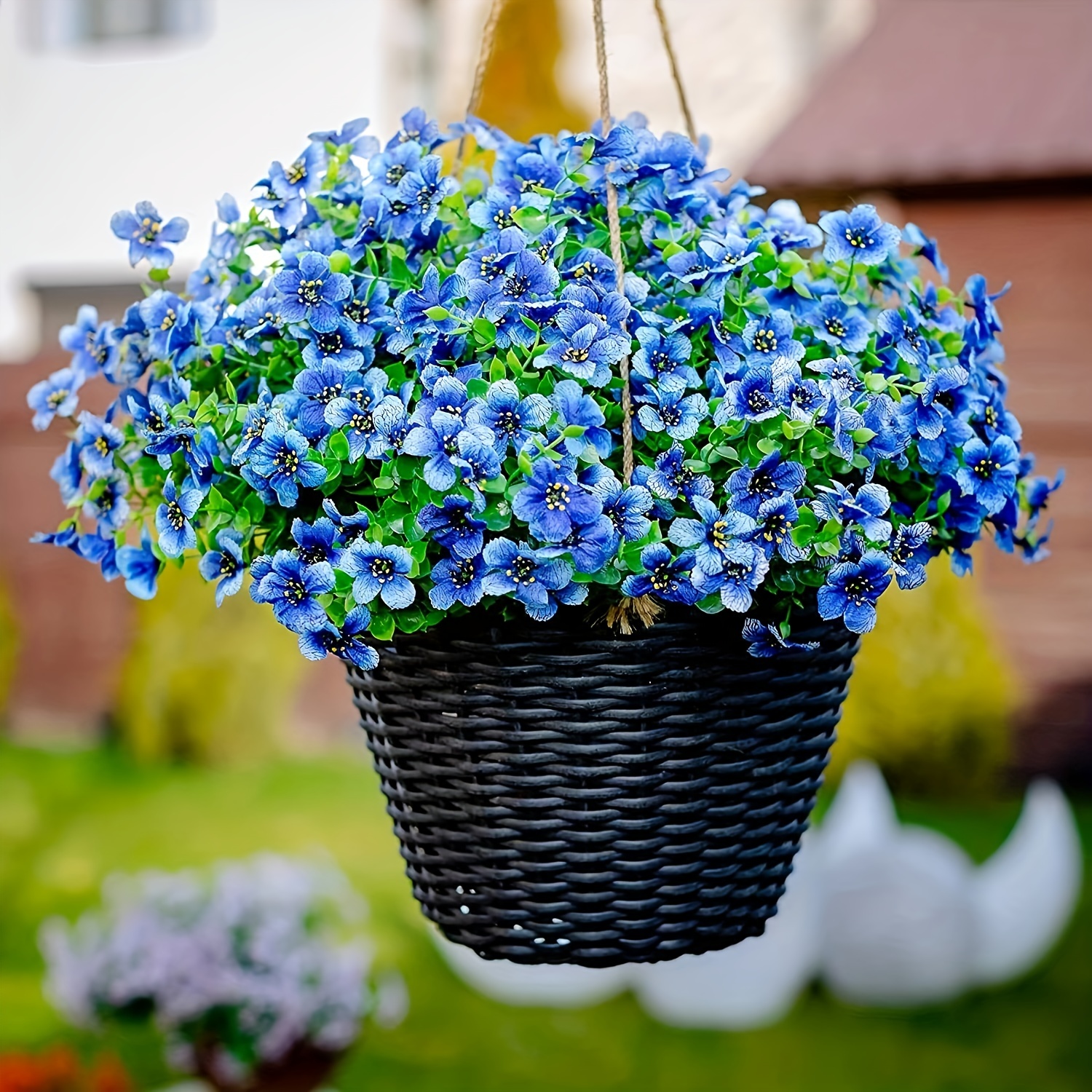 20 Ramos de flores artificiales para decoración de exteriores, primavera o  verano, macetas, cementerio, hogar o jardín, resistentes a los rayos