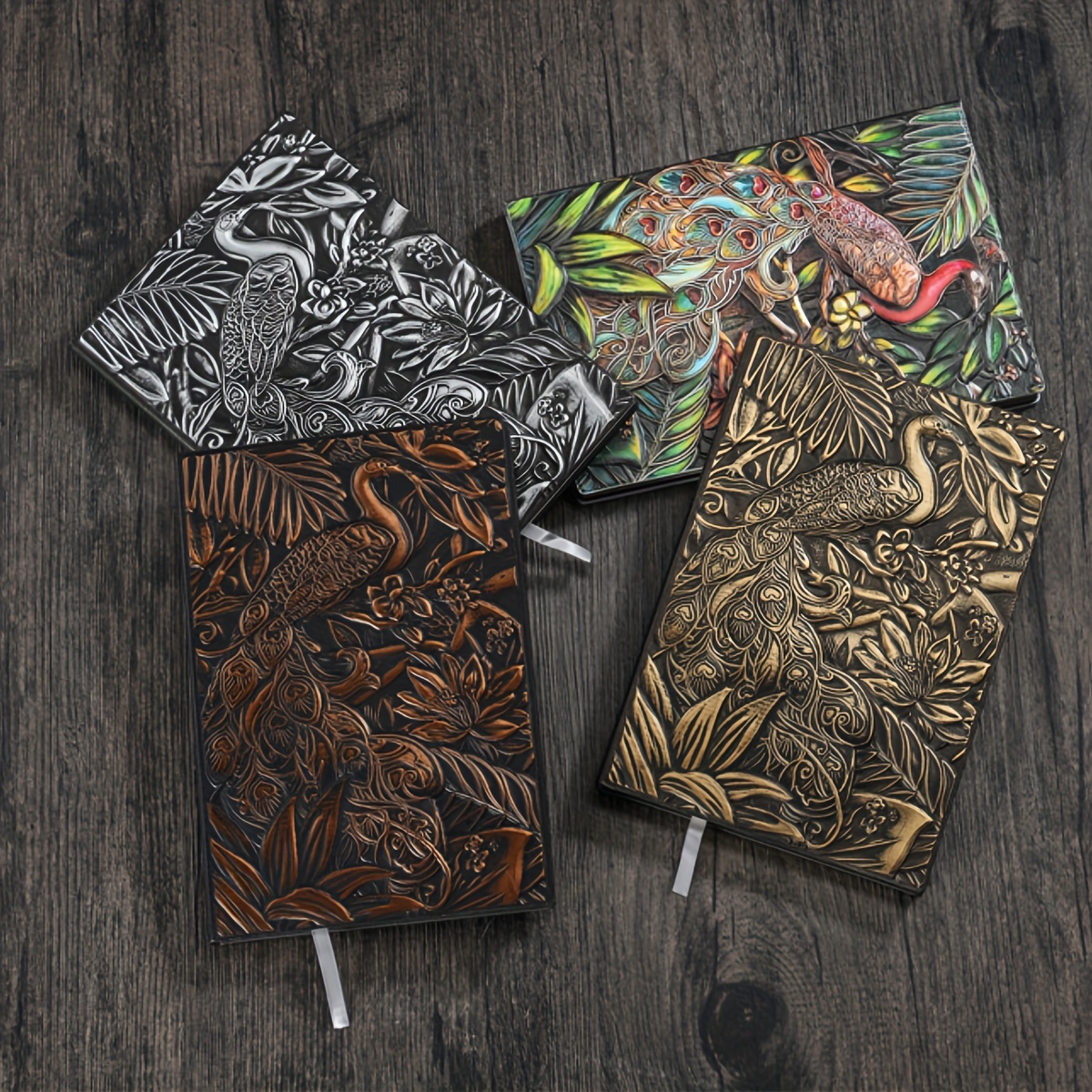 A5 Peacock Embossed Business Notebook - 100 Sheets