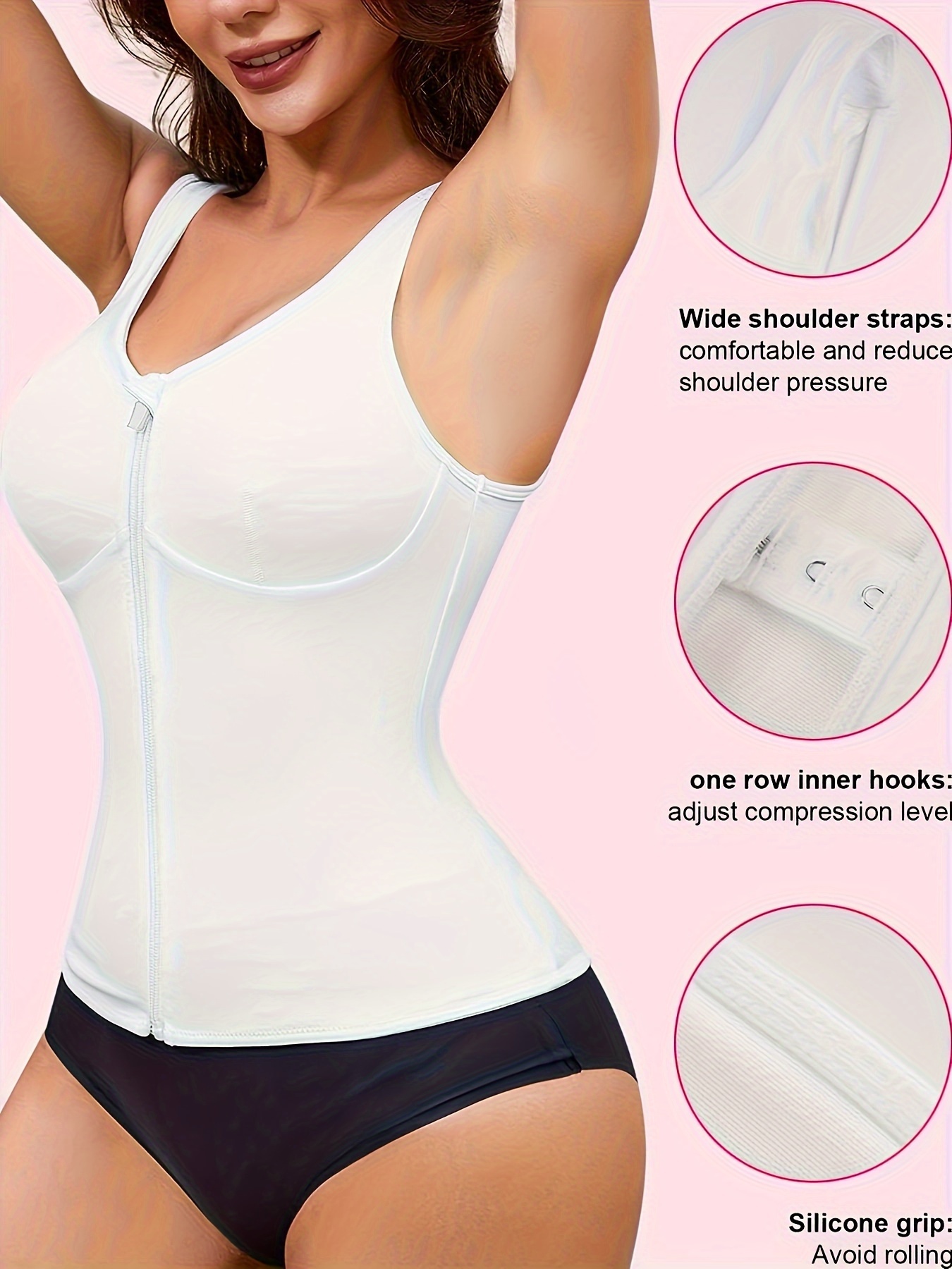 Shapewear Camisole for Women Belly Control Shapewear Tank Top Wide Straps  Shirts