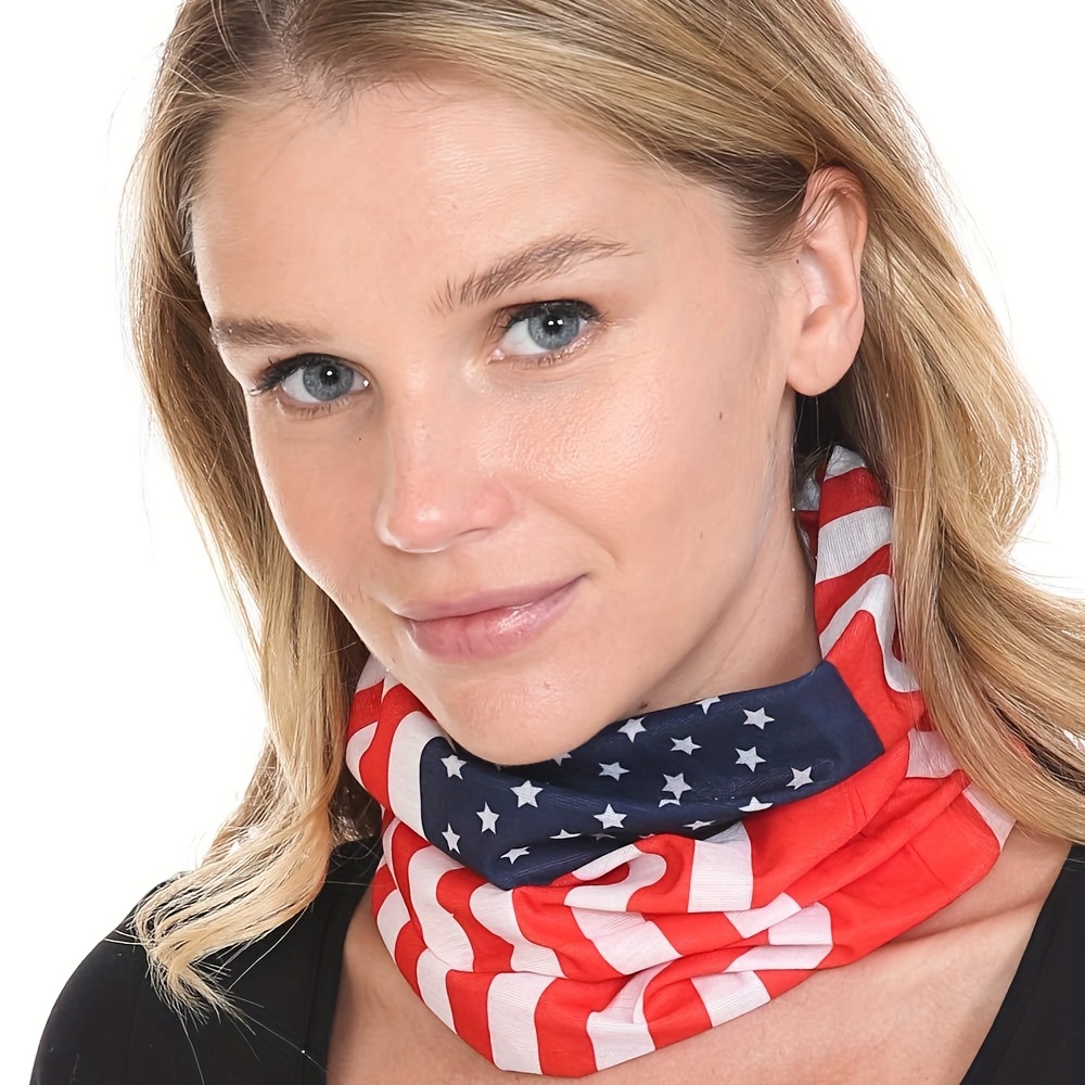 6pcs Set Flag Print Neck Gaiter Elastic Balaclava