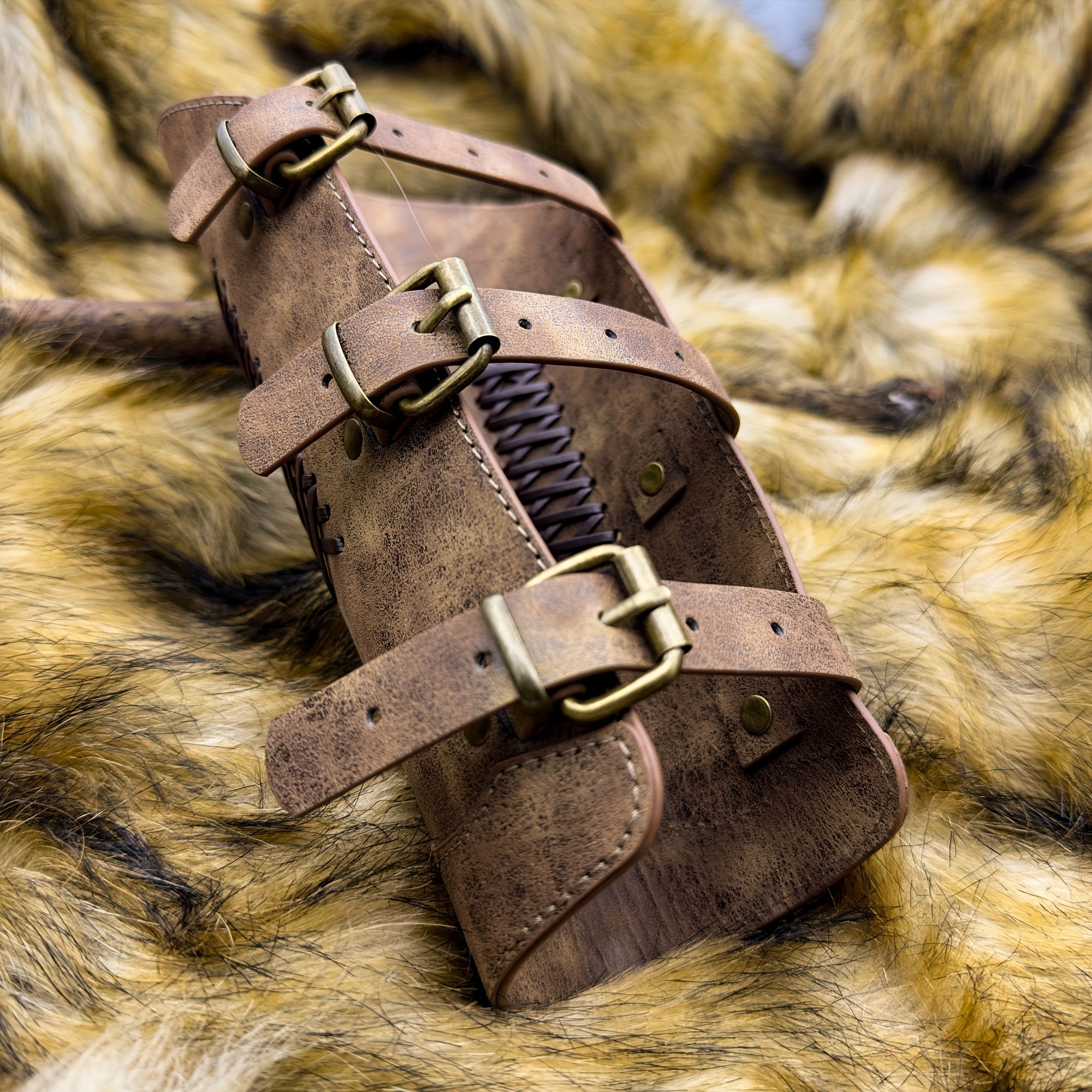 Acheter Brassard de bras viking, armure de bras en faux cuir de