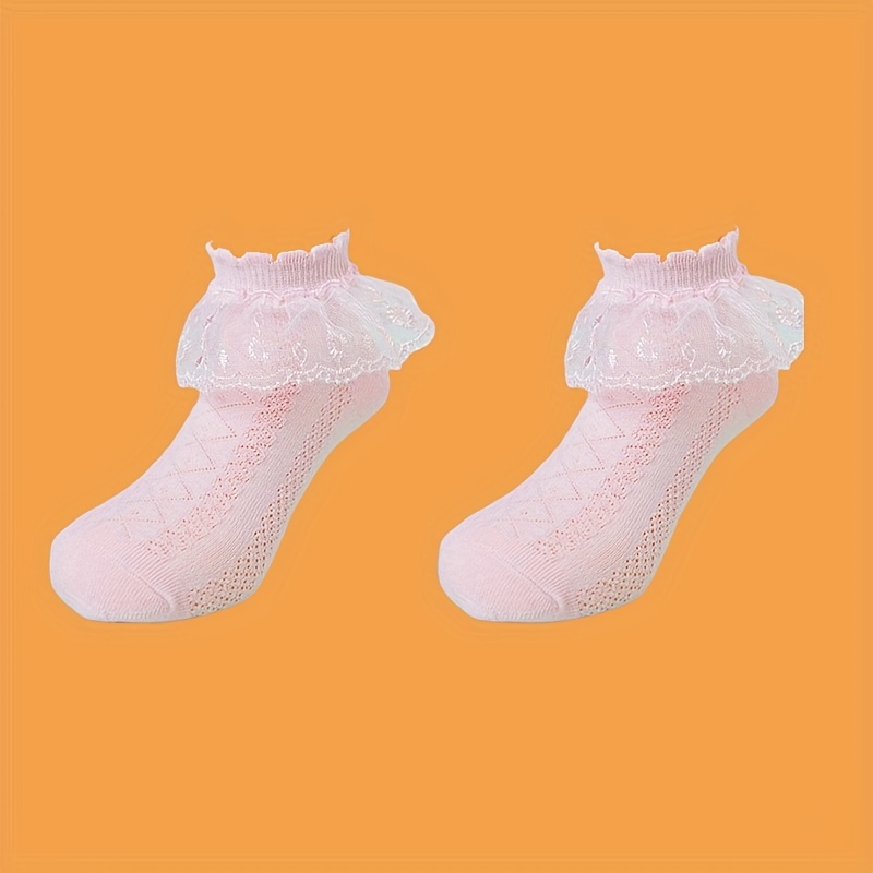 Girls Lace Ruffled Princess Socks Dance Socks Breathable Comfy Socks