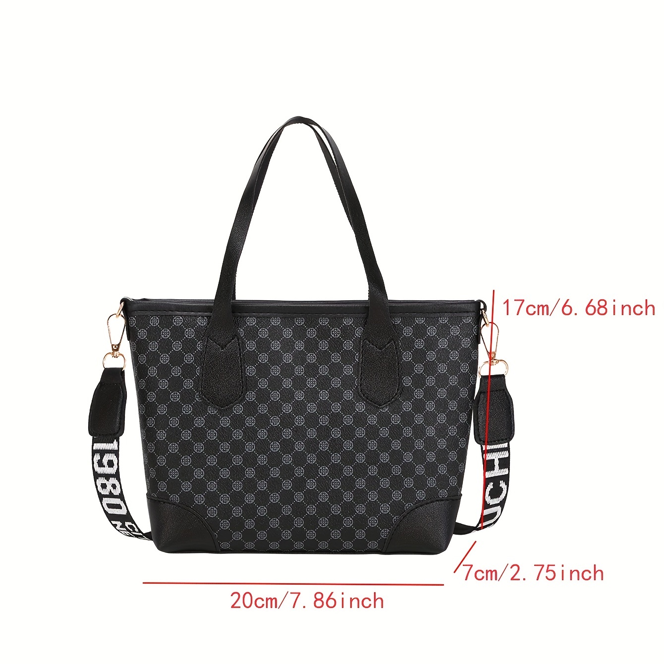 1pc Women's Vintage Minimalist Striped Black & White Tote Bag With Shoulder  Strap For Vacation