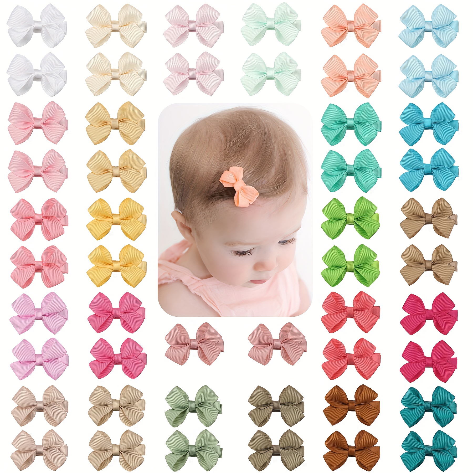 Zapire Paquete de 8 pinzas para el pelo de bebé niña, de gasa,  antideslizantes, con diseño de mariposa, pasadores para niñas pequeñas,  accesorios para