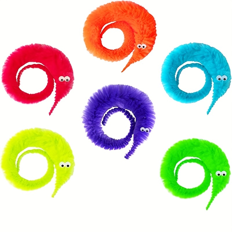 6pcs Magic Worms Toys, Magic Worm Toy On String, Party Gift, Suitable For  Carnival, Party Gift/Christmas Gift For Children