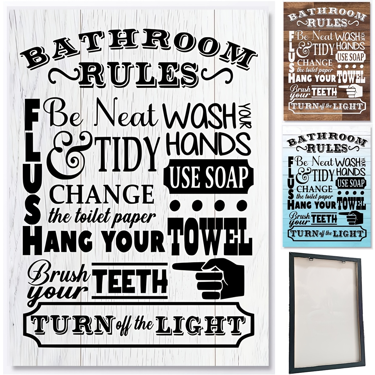 Art Canvas Paintings Funny Toilet Rules Painting On - Temu Canada