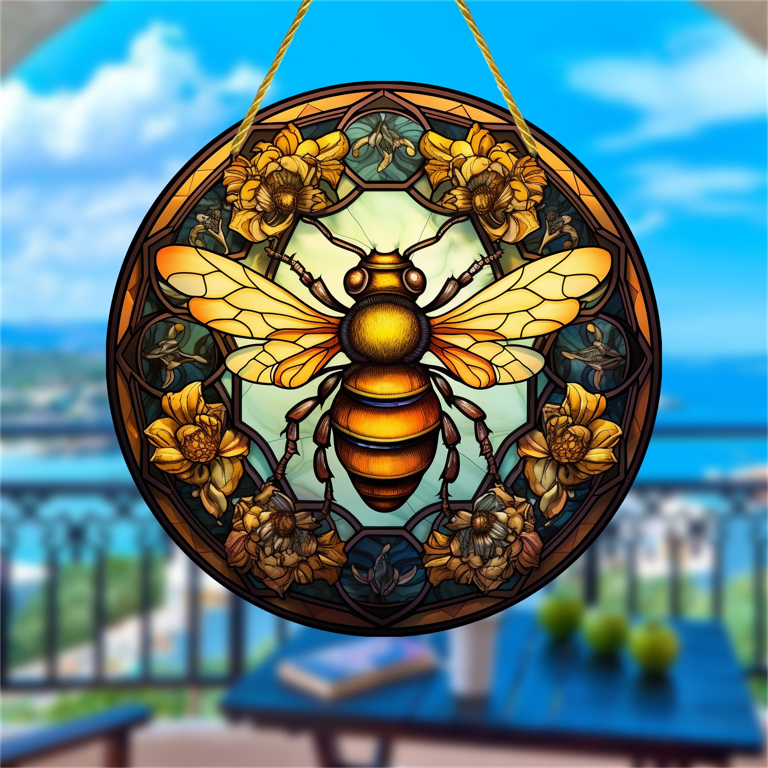 Honey Bee Garden Ornament Flying Honey Bee Bee Wreath Garden
