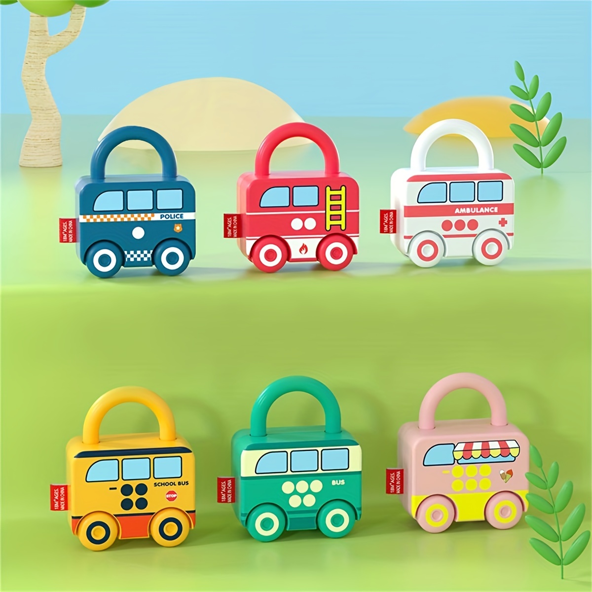 3Pcs/Set Learning Locks With Keys Car Games For Kids Children Montessori  Educational Toys Numbers Matching Math Toys Teach Tool