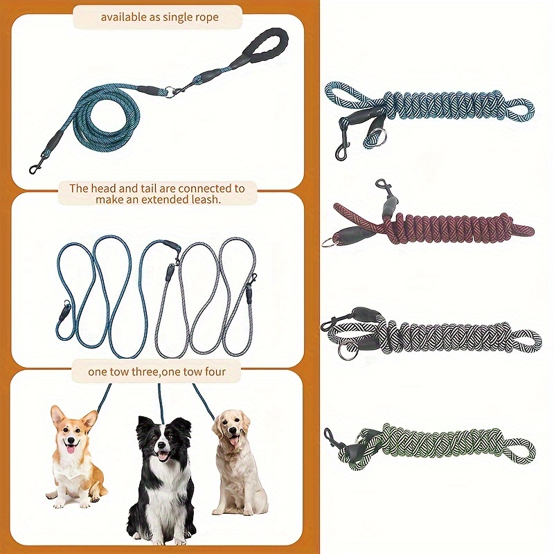Corde longue traction pour l'habillage des chiens Corde de traction en  nylon long pour chiens sans attacher les chats et les chiens