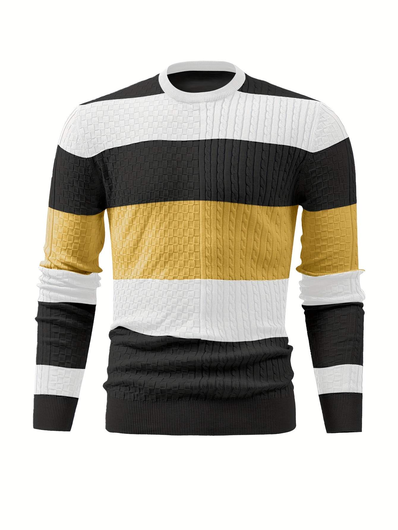 Fashionable Men's Casual Suit Contrast Colors Striped Top - Temu