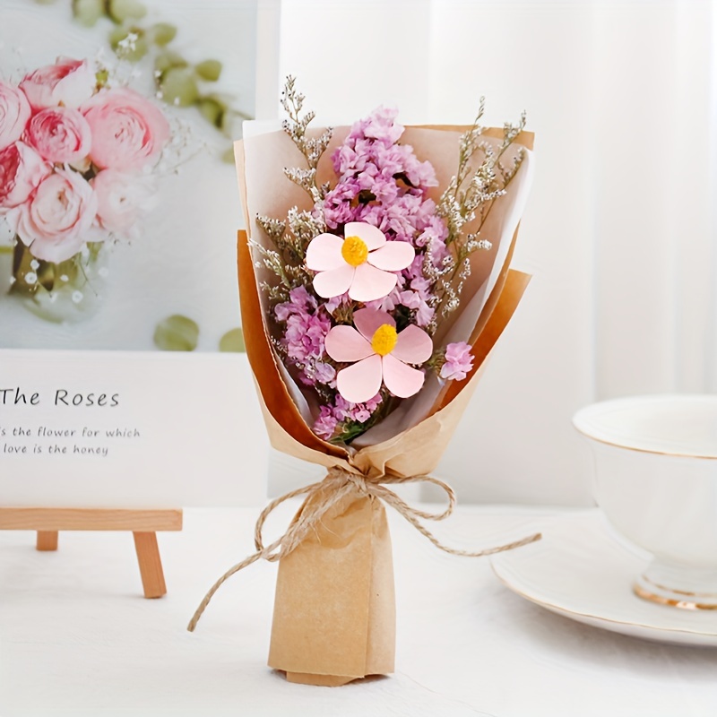 Mini Dried Flowers Bouquet Wedding Supplies Mix Flower - Temu