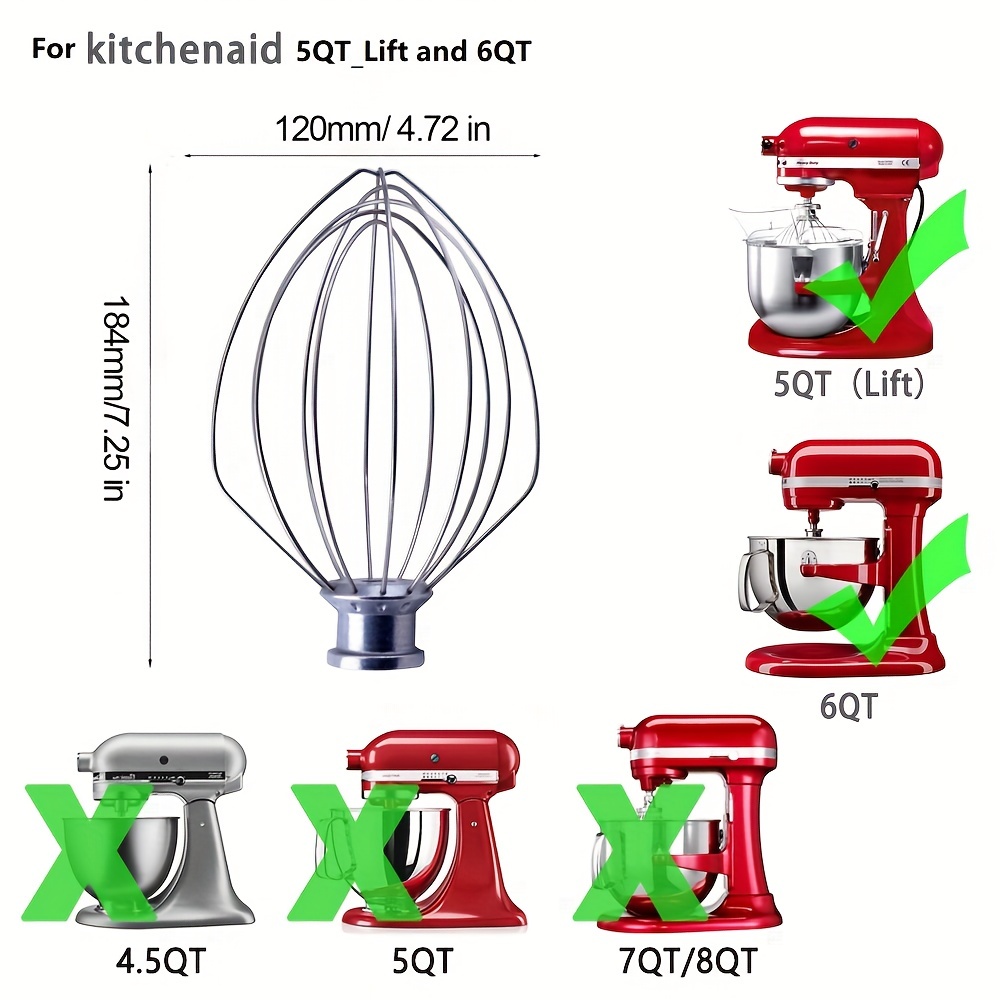 Tilt Head Stand Mixer Wire Whip Egg Cream Stirrer Cakes Mayonnaise