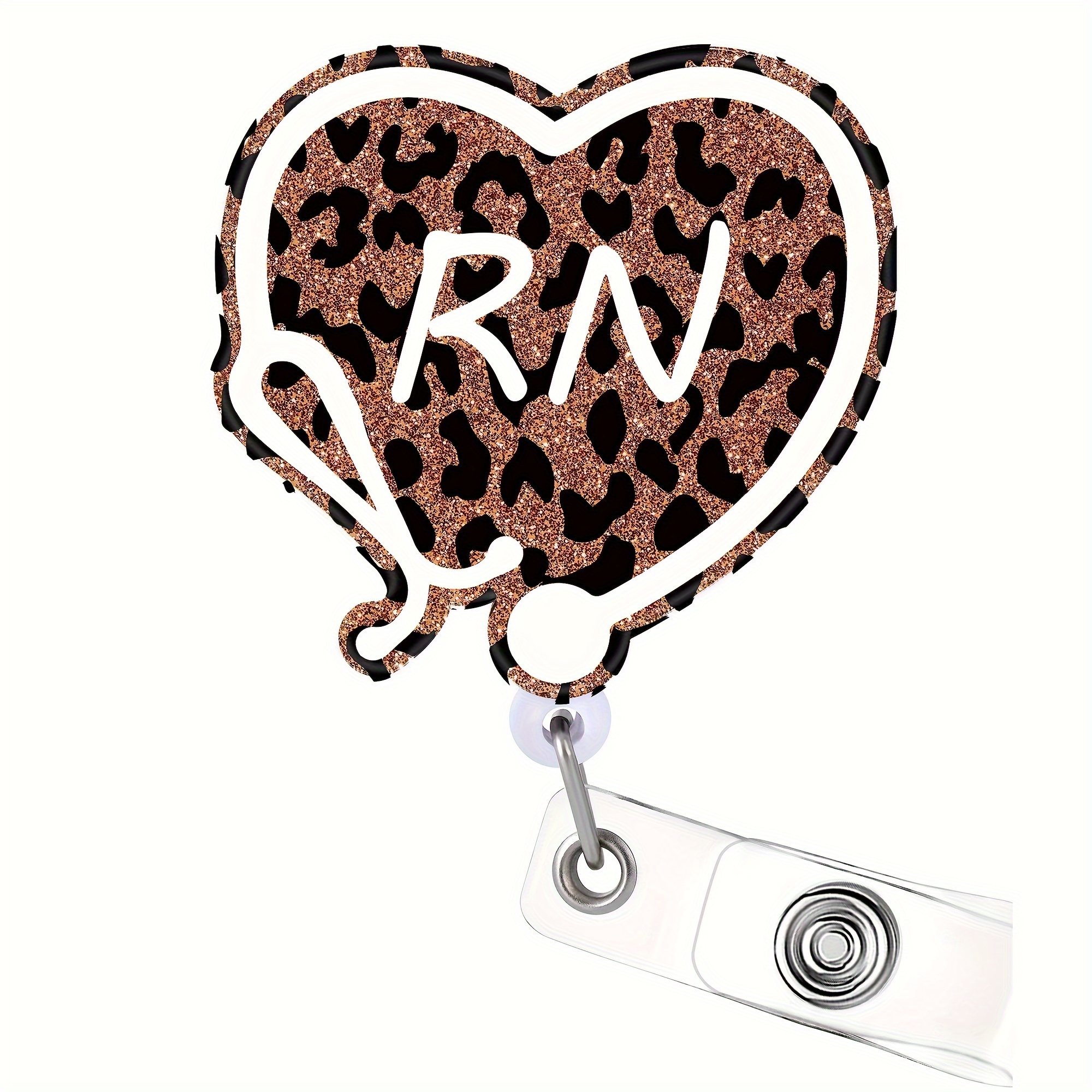 Funny Leopard Print Love Badge Holder Id Card Holder Key - Temu