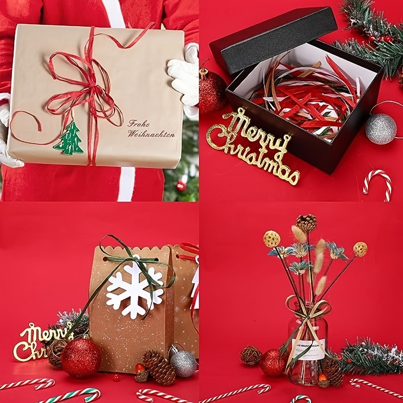 Christmas Raffia Ribbon Raffia Paper Ribbon Christmas Gift - Temu