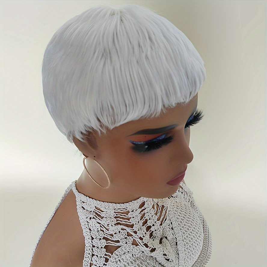 White Pixie Cut Wigs Sexy Women Short Blond Synthetic Hair Temu