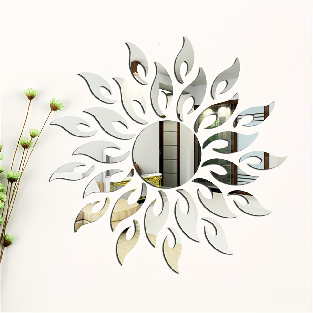 three dimensional sun flower acrylic   sticker   decoration self   wall sticker wall   tile bedroom installation diy self   double layer thickened   home details 7