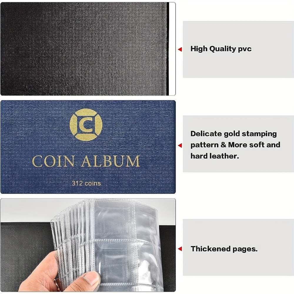 Coin Collection Supplies Pages for Collectors, 12 Sheets Coins Holder Album  Book Sleeves, Collecting Binder Protectors for Silver Dollar Bill Quarters
