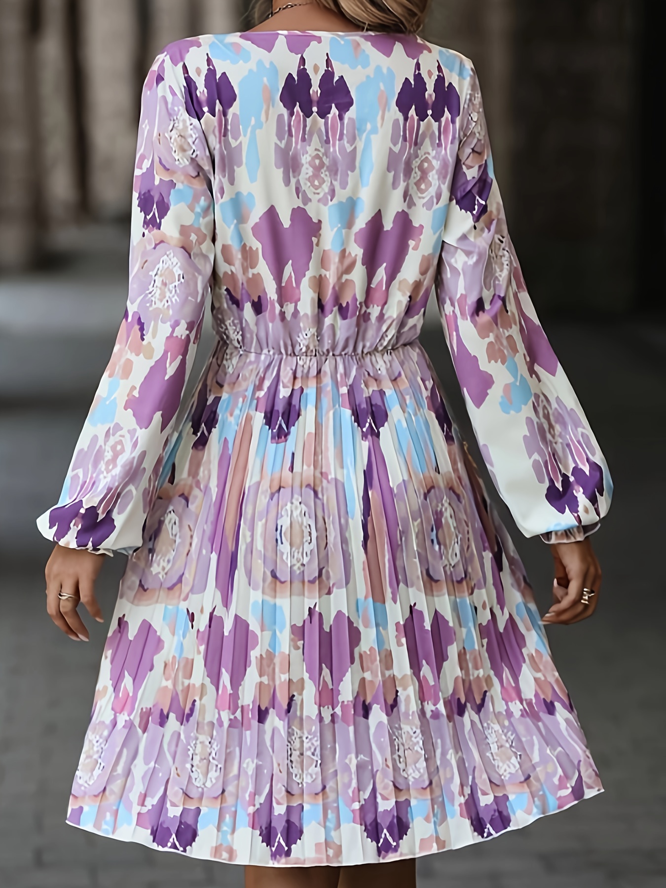 Purple sales patterned dress