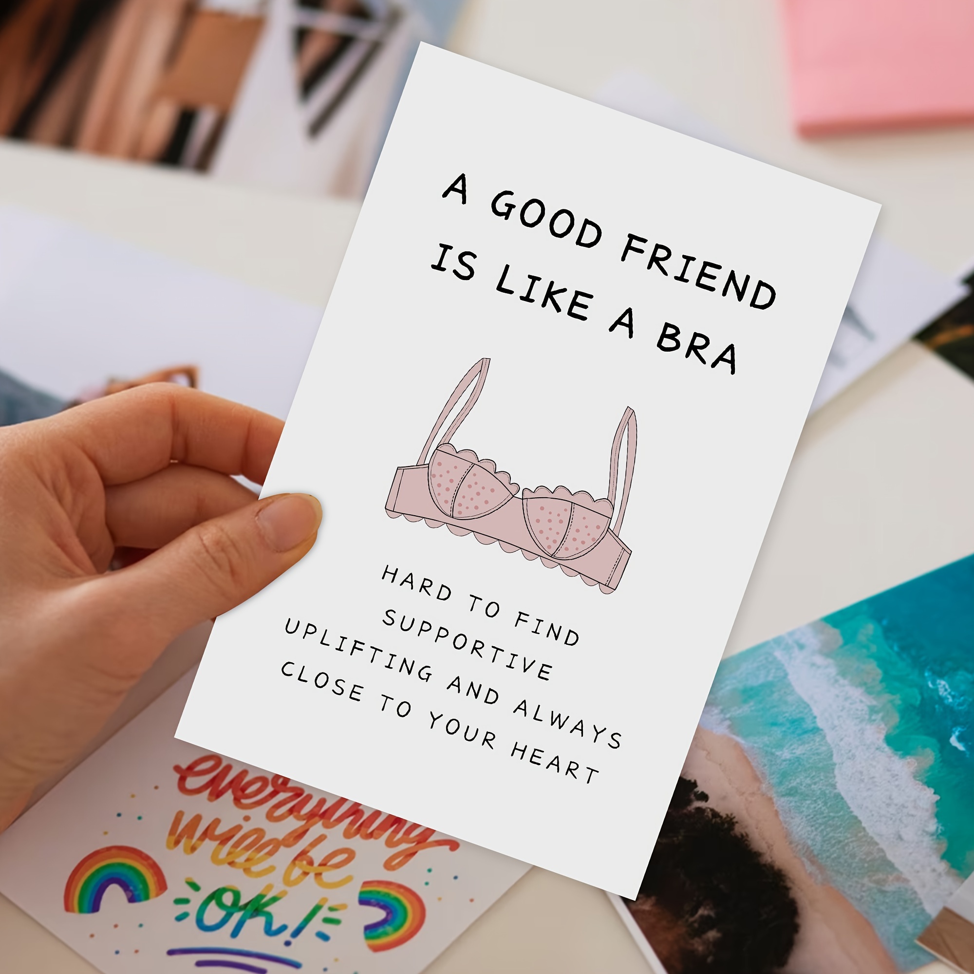 Funny Birthday Cards  A Good Friend Is Like A Bra. Hard To