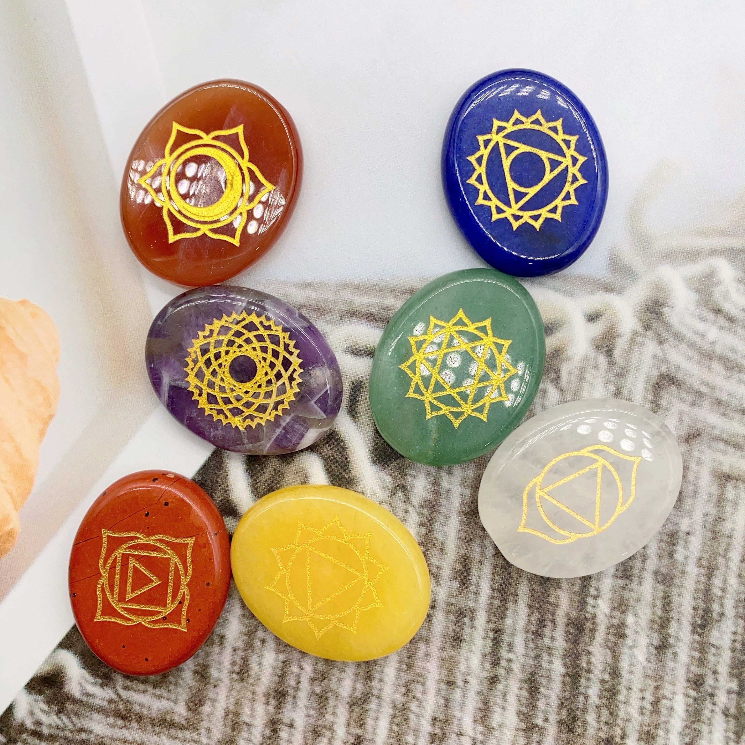 Natural Crystal Chakra Set for Energy Healing Your Mind