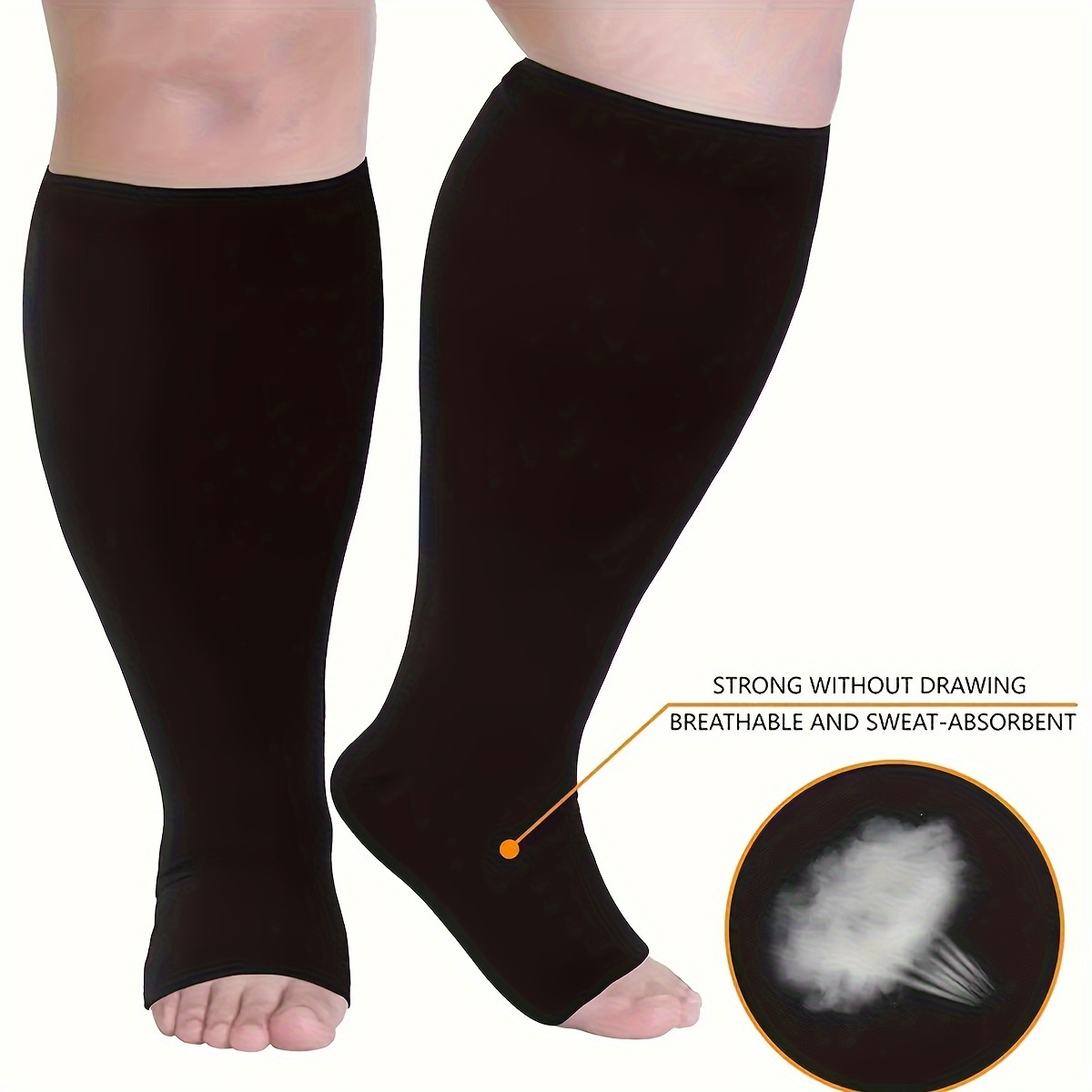 Copper Compression Socks Men Women Open Toe 10-20mmHg