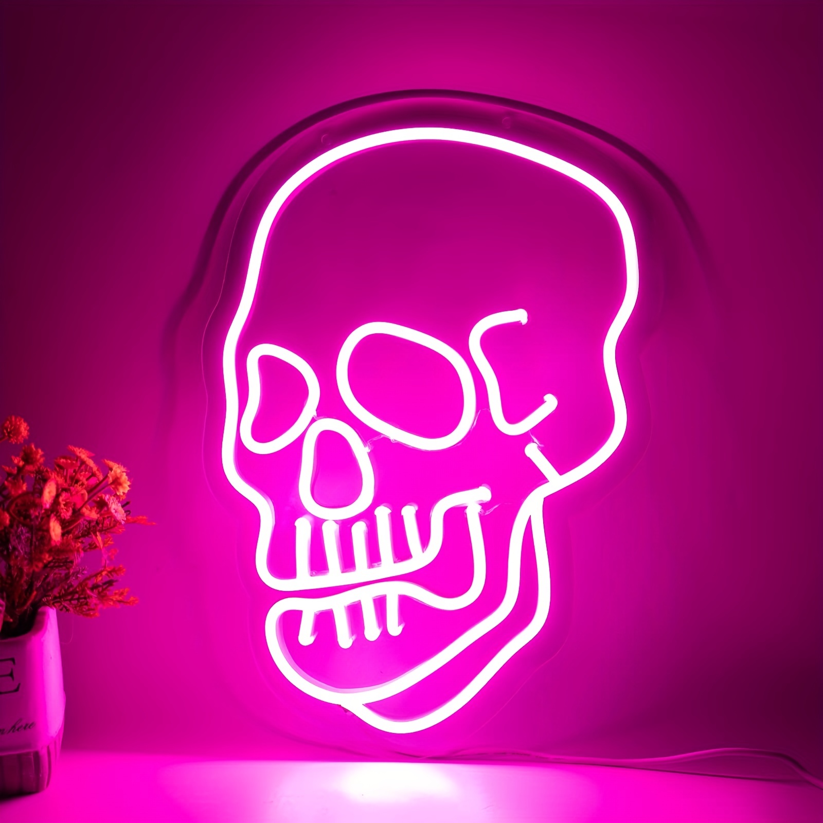 1pc Backboard Led Neon Light, Skull For Home Decor Man Cave Neon, Powered  By USB 5V