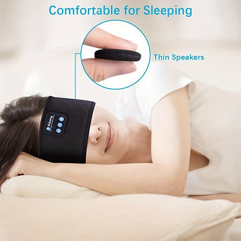 sleeping wireless headphones sports headband thin soft elastic comfortable wireless music earphones eye mask for side sleeper details 3