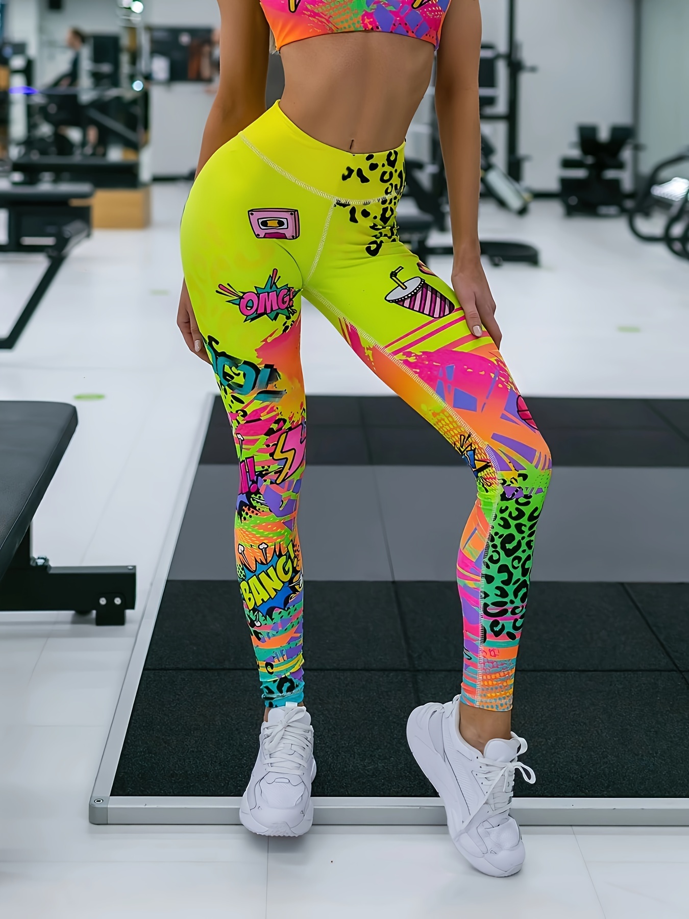 Color Block Yoga Seamless Butt Lifting Leggings, High Waist Sports Workout  Tight Pants, Women's Activewear