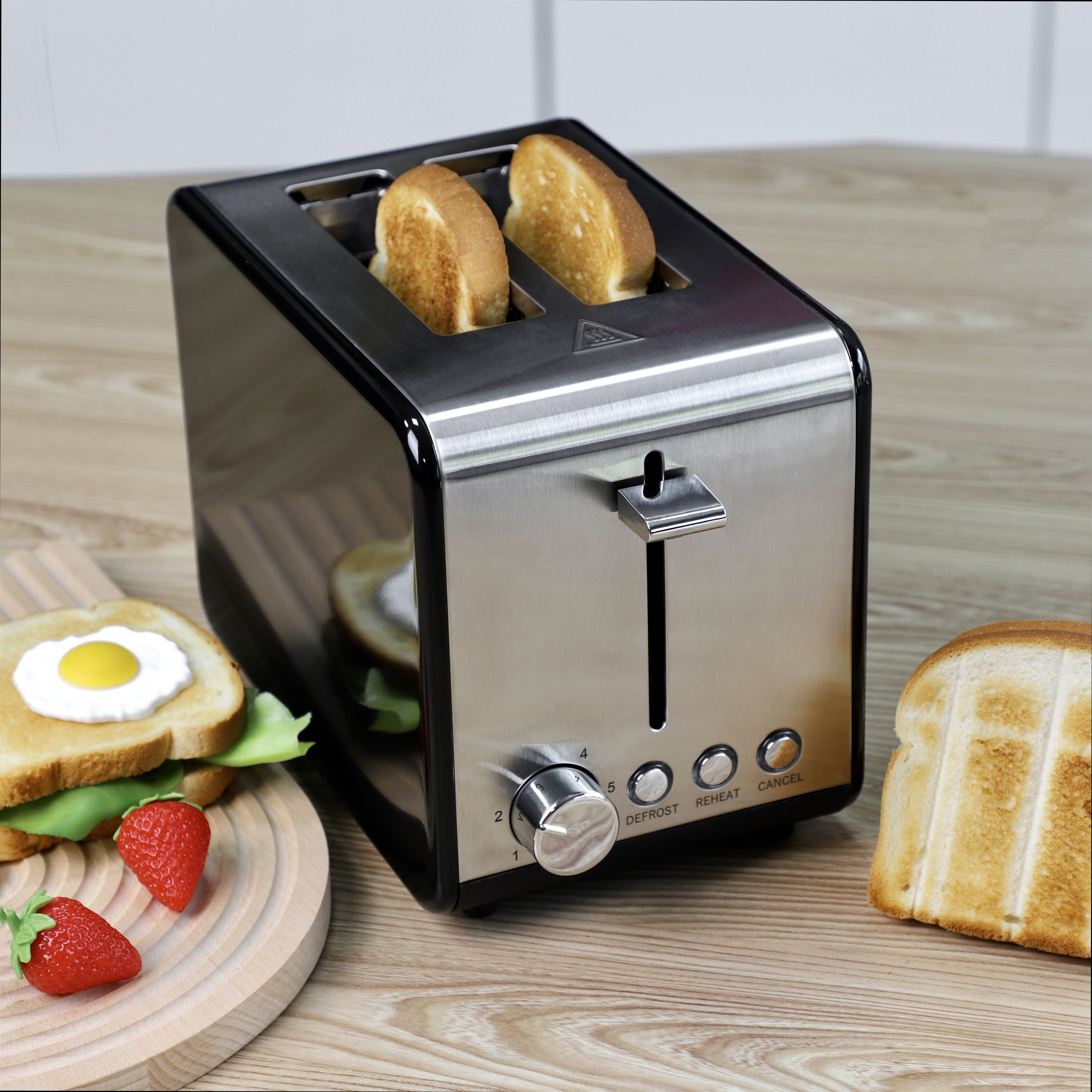 Us Plug 2 Toaster Stainless Steel Toaster With Cancel - Temu