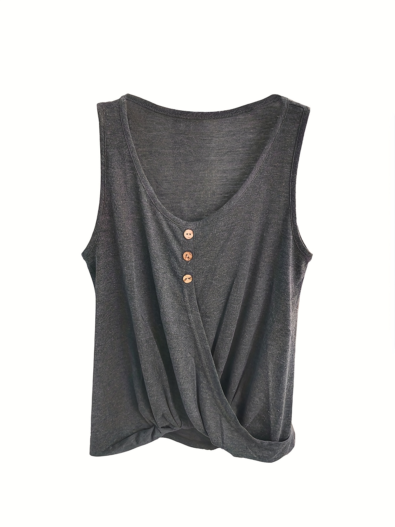 Sleeveless Button Decor Tank Top