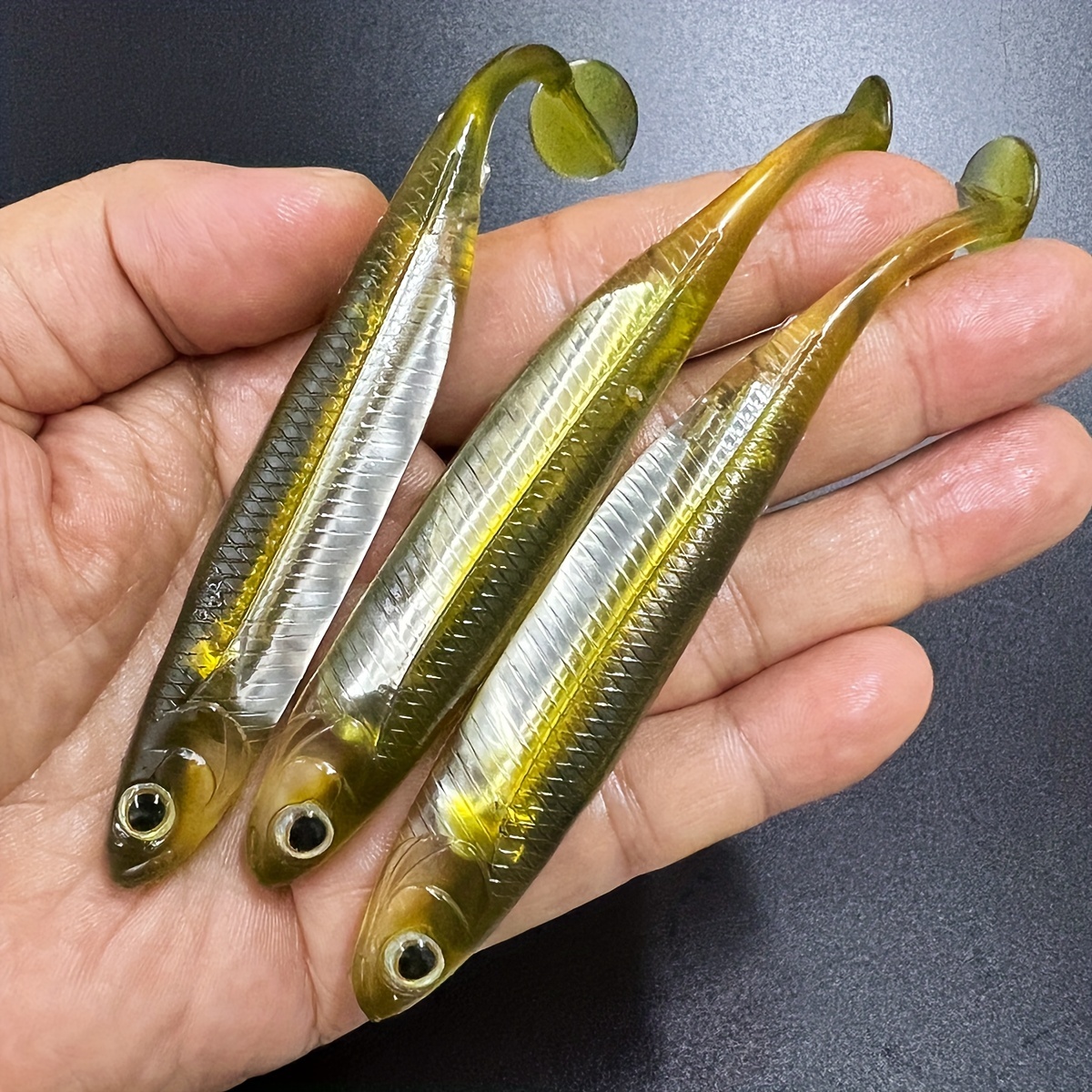 4 Sizes Golden Soft Lure Paddle Tail Soft Fish Bionic - Temu