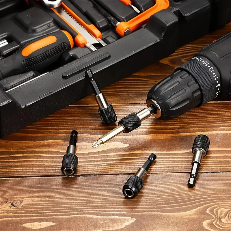 Drill Bit Extension Set - Increase Your Efficiency With 1/4 Hex Shank Quick  Release Magnetic Screwdriver Bits Holder Extender! - Temu